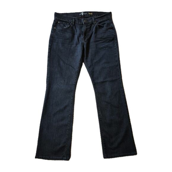 7 For All Man Kind Jeans Brett Denim Men 34x32 Dark Blue Bootcut Modern Classic - Picture 1 of 10